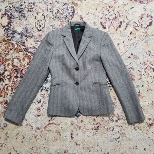 United Colors of Benetton Black Herringbone Blazer Size IT 38 / US 2